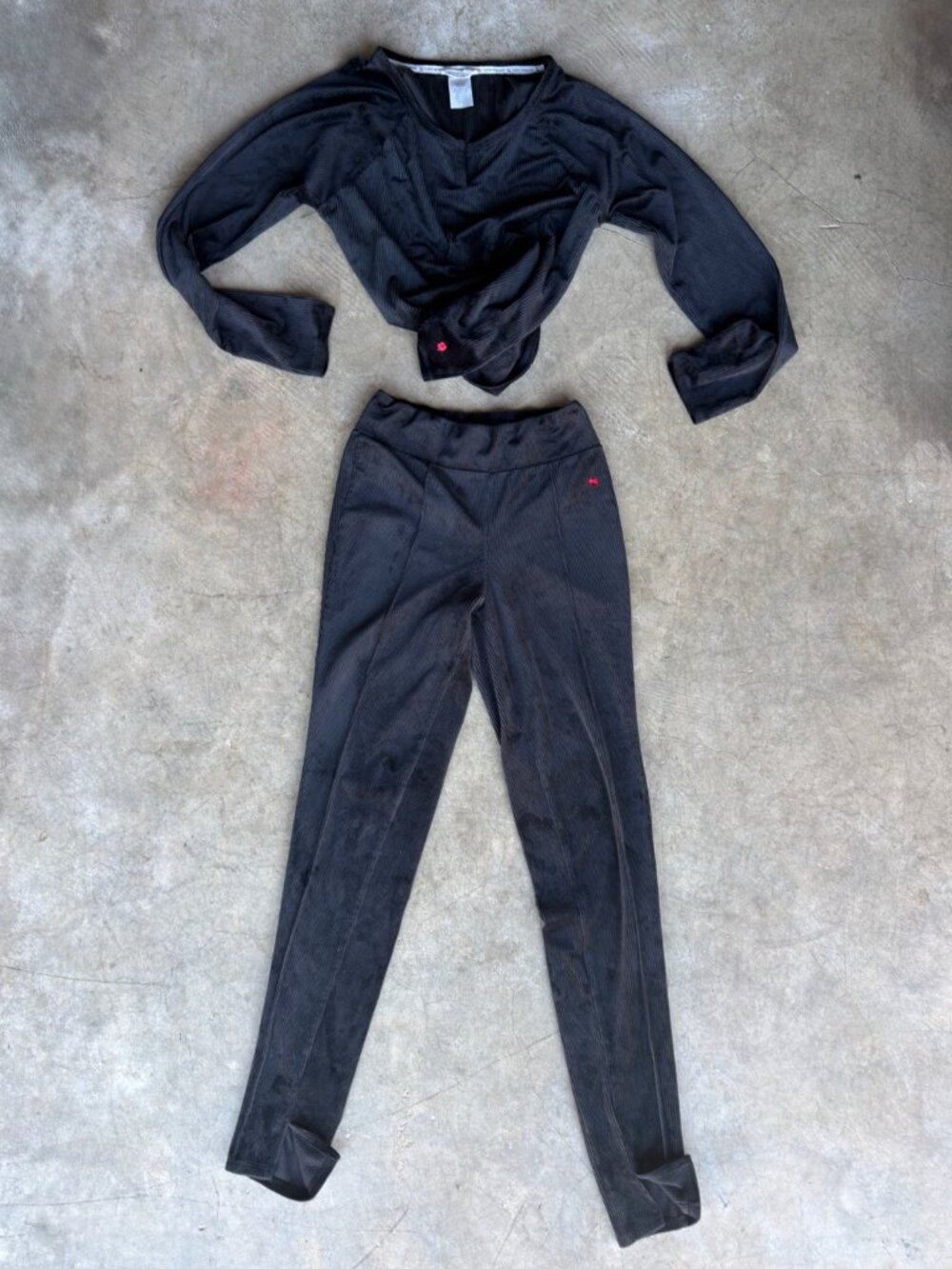 Lucky Brand Lounge Set Womens S Charcoal Ribbed Top Stirrup Leggings 2 Piece